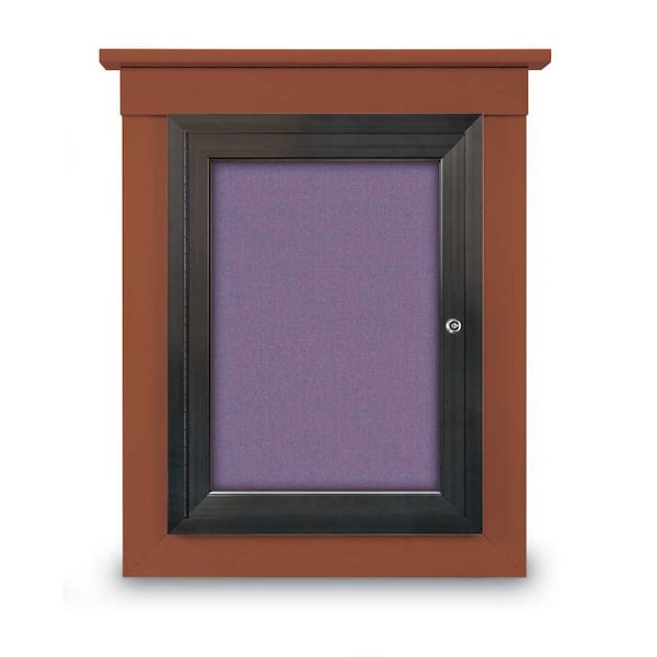 72"x48" 3-Door Enclosed Letterboard, Header, Black Vinyl/Walnut